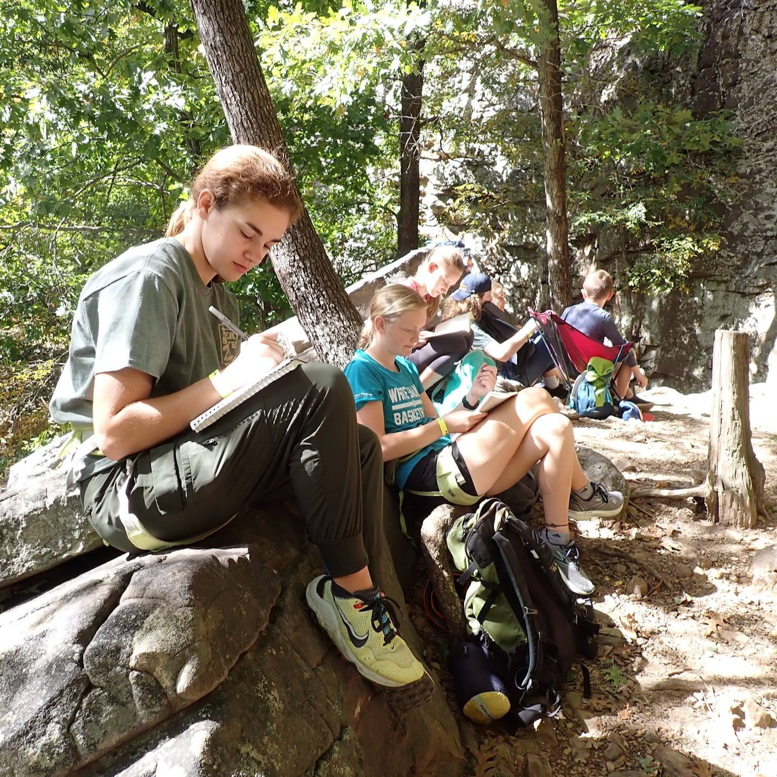 students writing