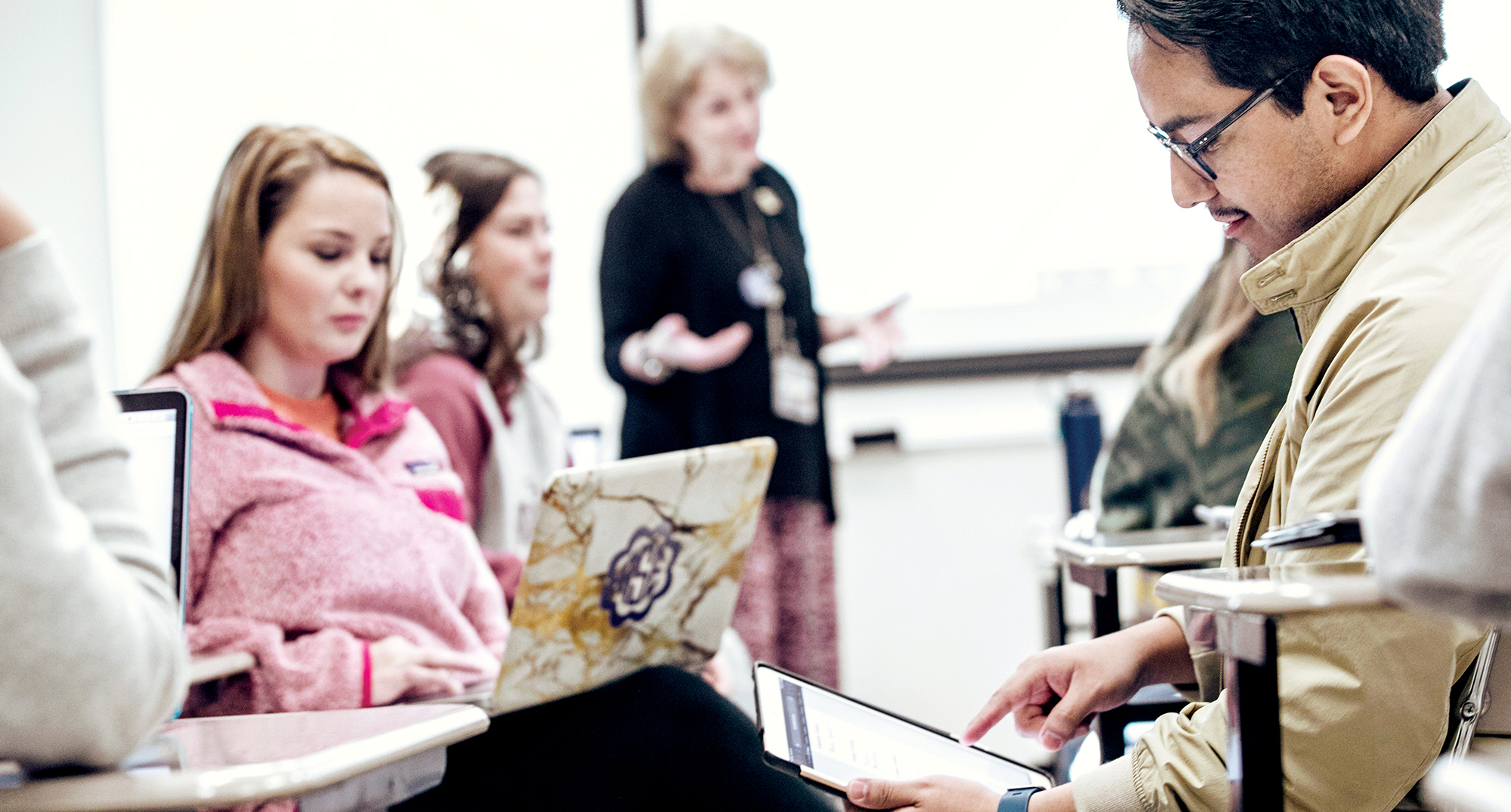 Classroom with laptops