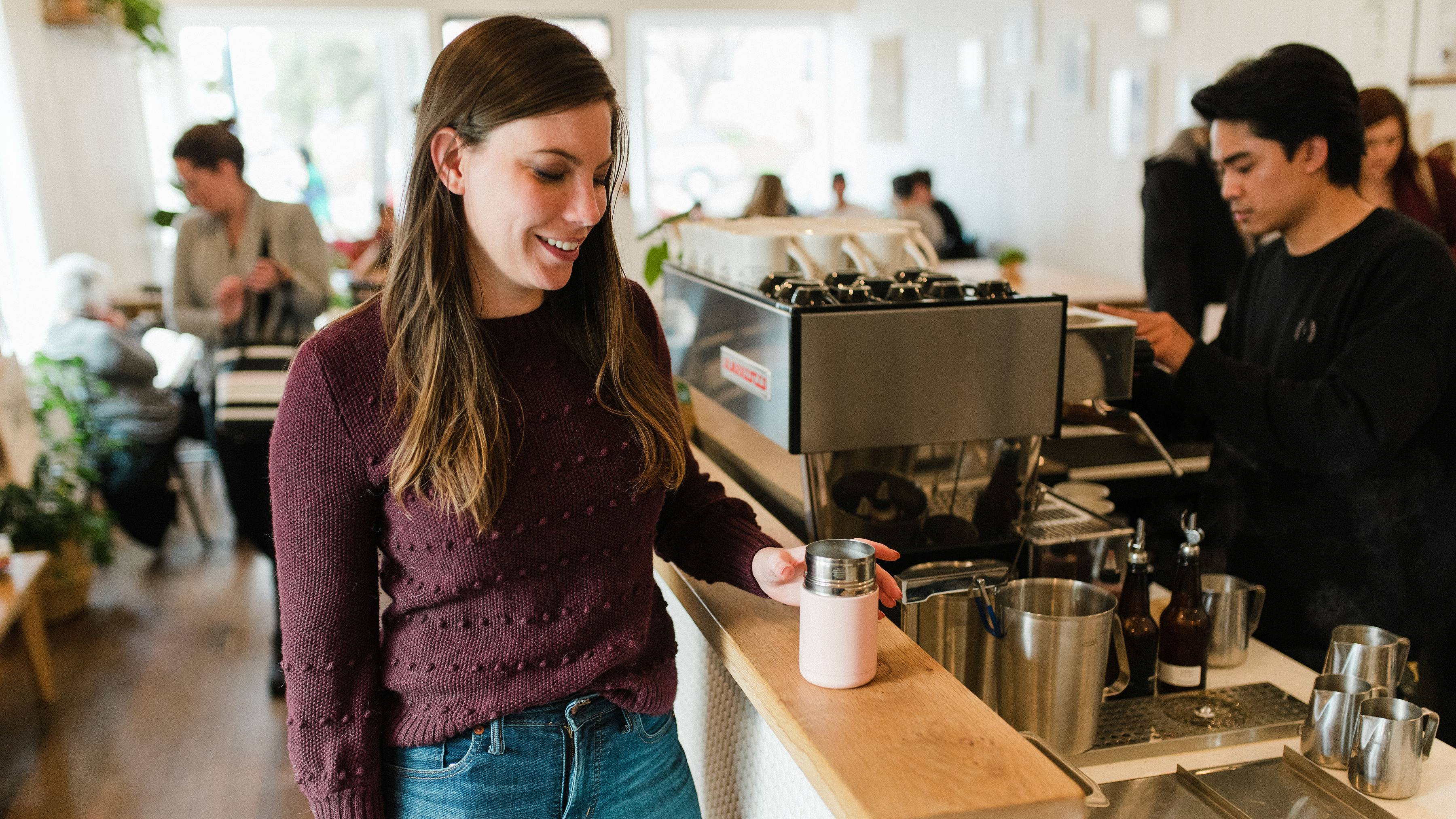 Kathryn in coffee shop