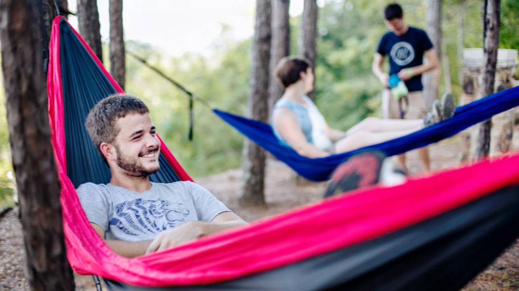 Students hammocking